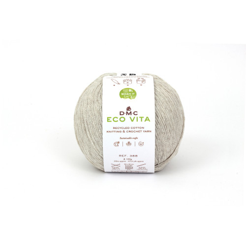 Fil Eco Vita coton recyclé beige pour aiguilles/cr