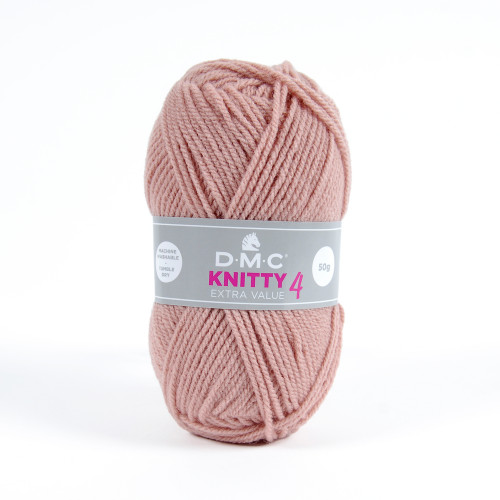 Pelote Knitty 4 en acrylique, coloris rose 614 - 5