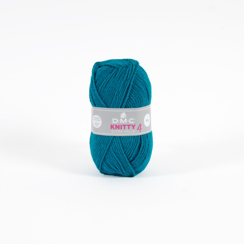 Pelote Knitty 4 en acrylique, coloris pétrole 668