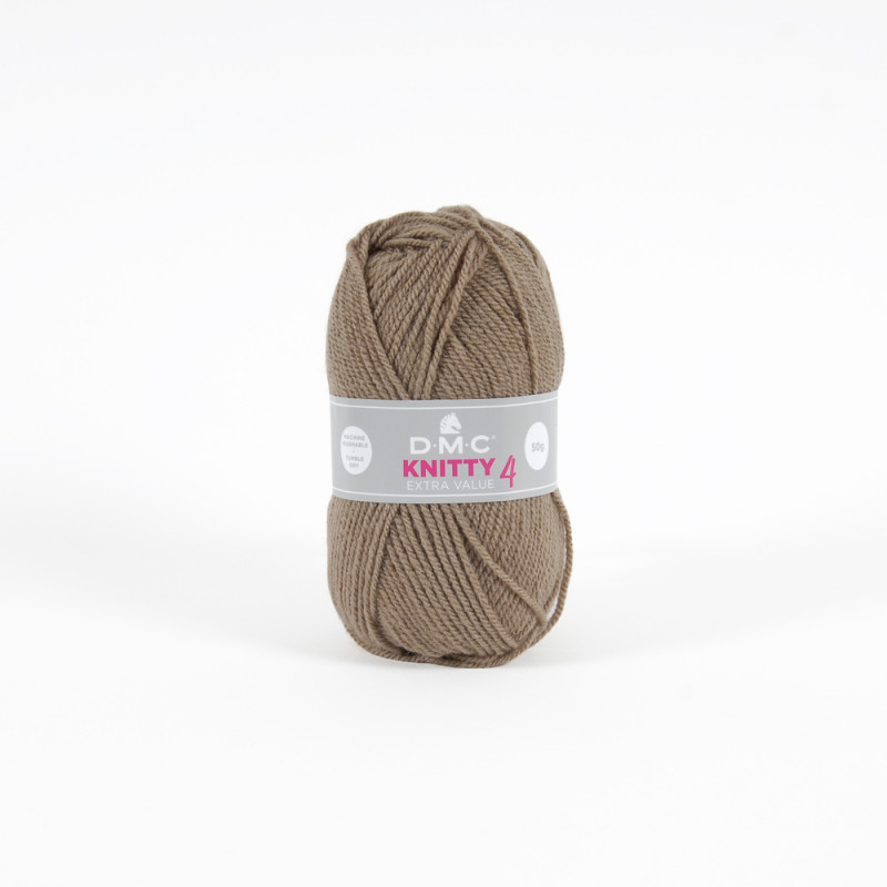 Pelote Knitty 4 en acrylique, coloris marron 927 -