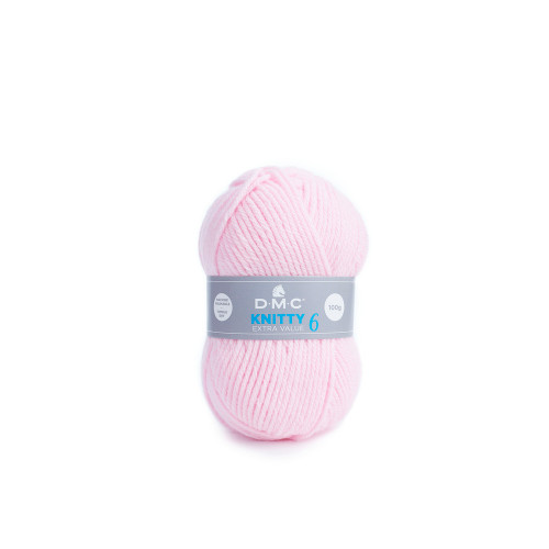 Pelote Knitty 6 en acrylique, coloris rose 958 - 1