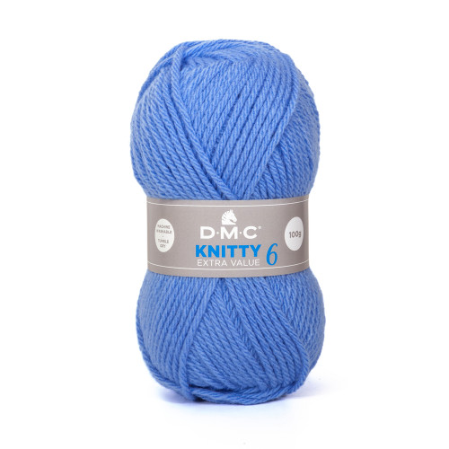 Pelote Knitty 6 en acrylique, coloris bleu 969 - 1