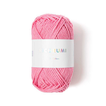Pelote créative Ricorumi 100 % coton rose bonbon -