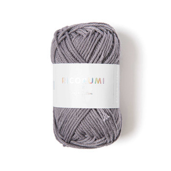 Pelote créative Ricorumi 100 % coton gris souris -