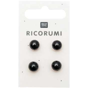 Boutons à queue : brun noir, 8,5mm, x4