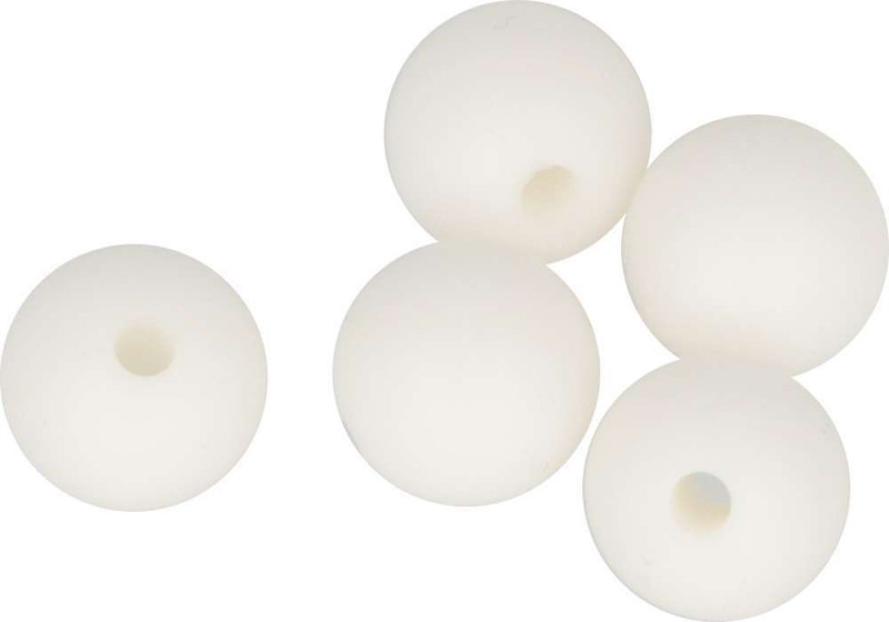 Perles en silicone ronde 10mm Blanc