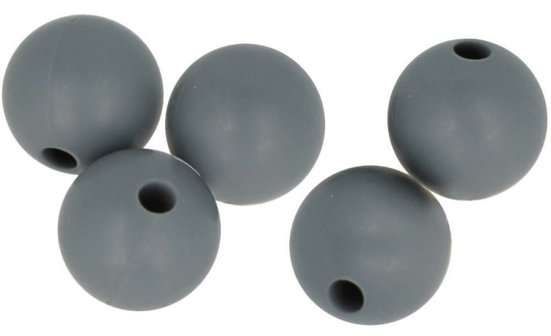Perles en silicone ronde 10mm gris