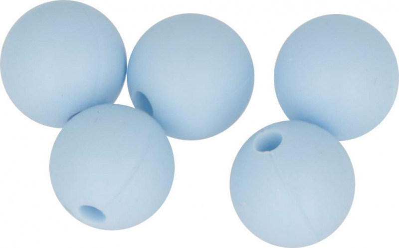 Perles en silicone ronde 10mm bleu