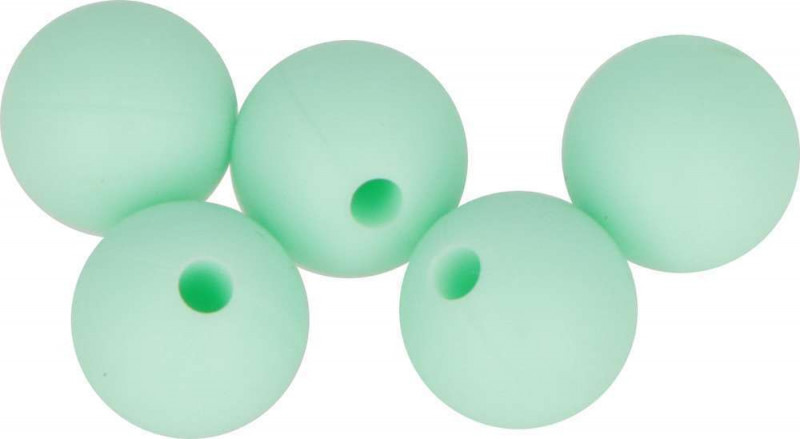 Perles en silicone ronde 10mm vert