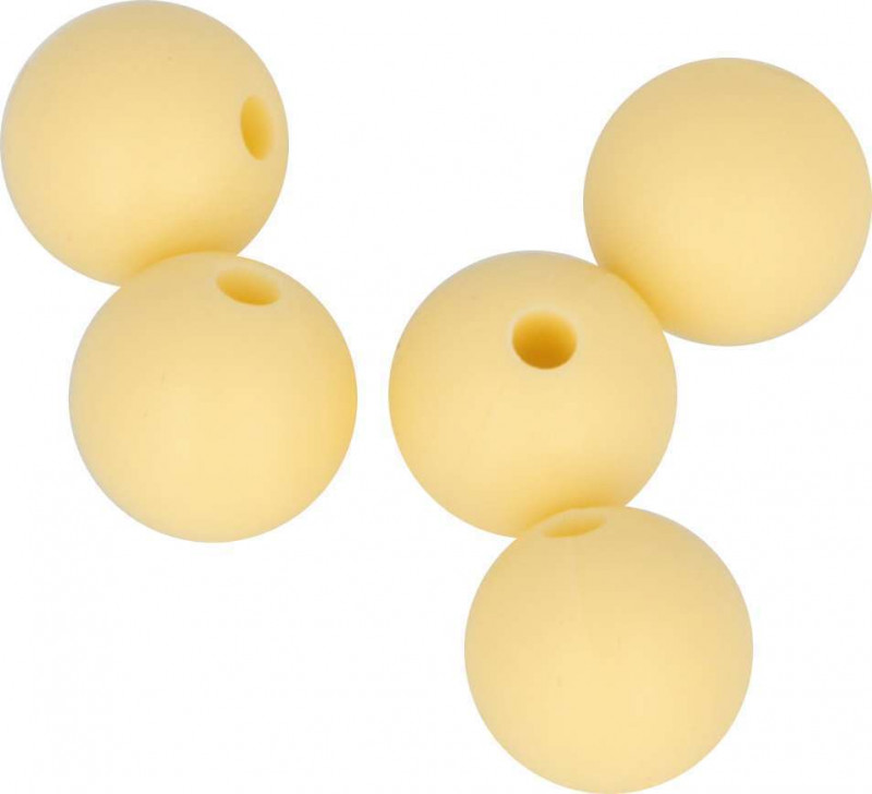 Perles en silicone ronde 10mm jaune