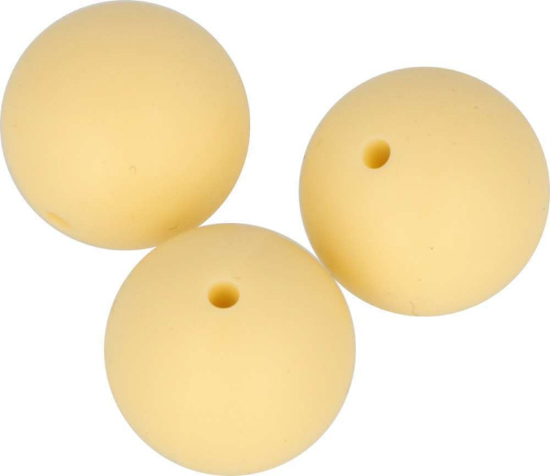 Perles en silicone ronde 15mm jaune