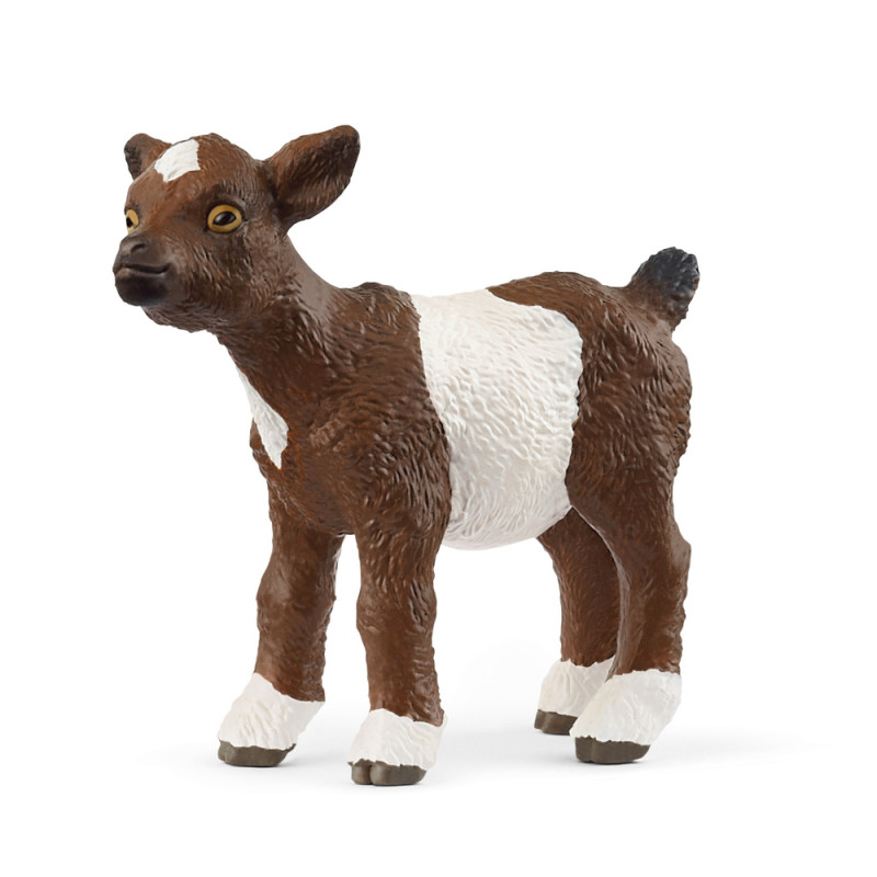 Figurine de chevreau, coloris marron et blanc - L.