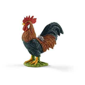 Figurine coq en plastique injecté - 2,8x6,6x6,2 cm