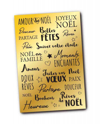 Transfert à sec métallisé avec messages vux or 23