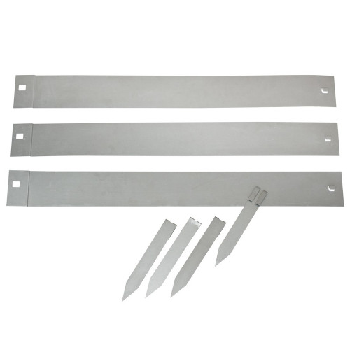 Bordure acier galvanisé & 4 Ancres incluses - Gris