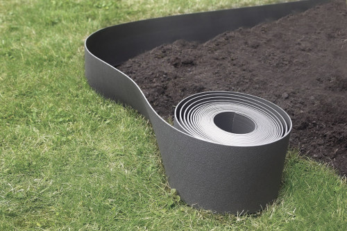 BORDURE FLEXIBLE EN PE 100% RECYCLE GRIS 10M H15