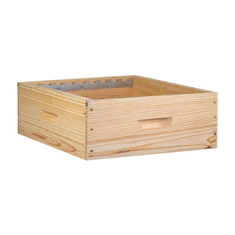 Hausse mi-bois Dadant 9 cadres en pin maritime (av