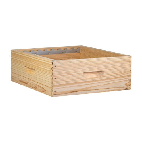 Hausse mi-bois Dadant 9 cadres en pin maritime (av