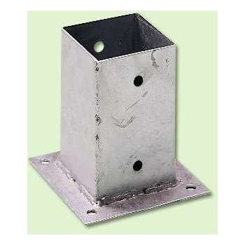 Platine à poser pour poteau 9x9, en métal