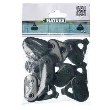 Clips fixation toile et filet : x10, vert