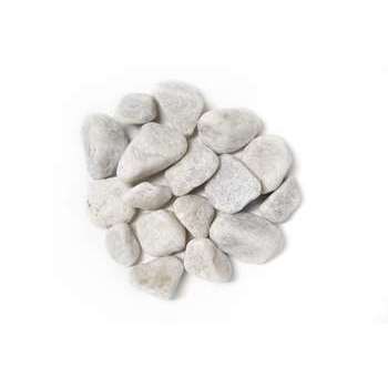 Galets de marbre blanc 25/40 mm - 25 kg