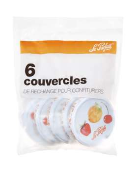 Lot de 6 couvercles de rechange pour confituriers