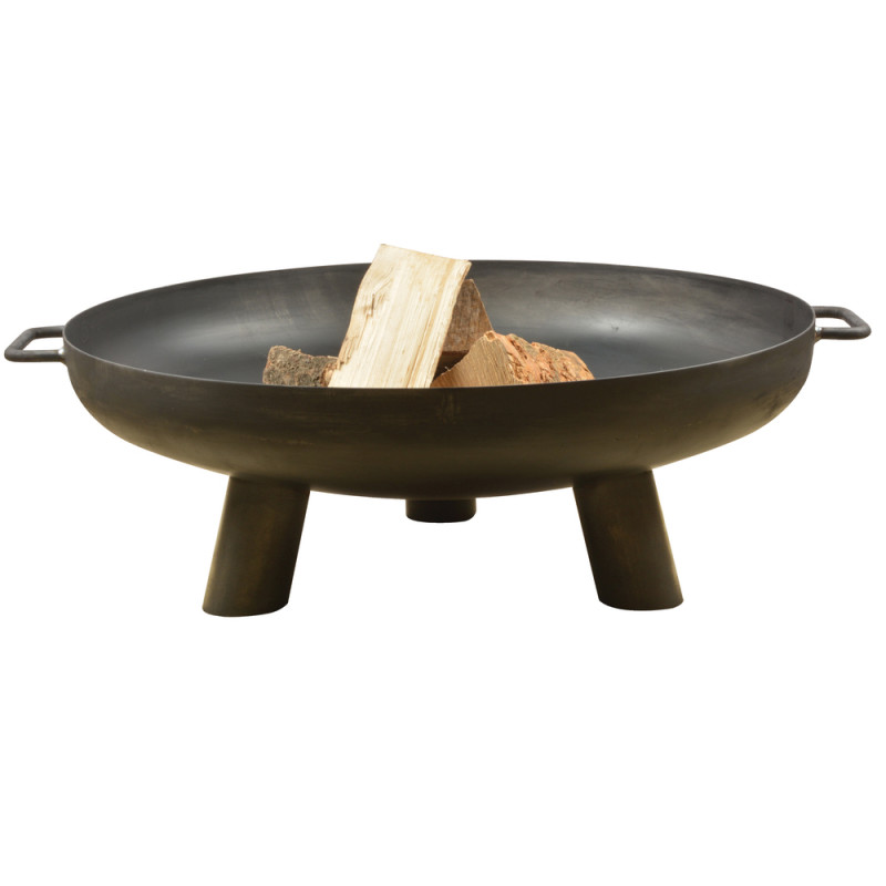 Brasero, coupe à feu de bois en acier noir 70x79x2