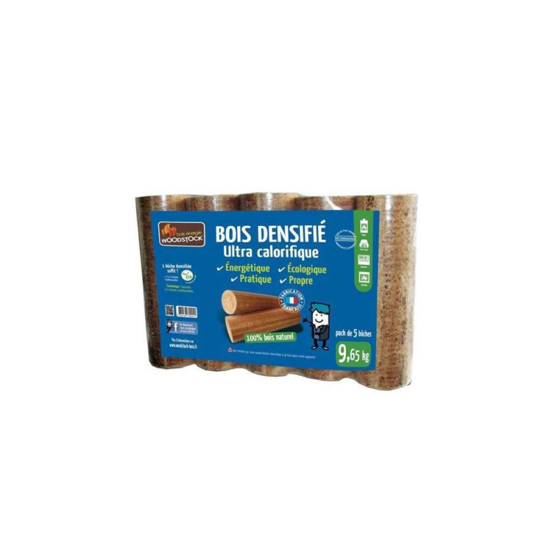 Bûches en bois densifié - paquet de 5