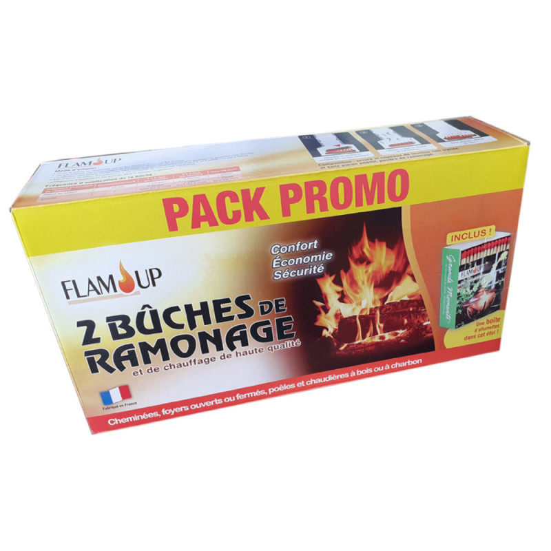 Lot de 2 buches de ramonage
