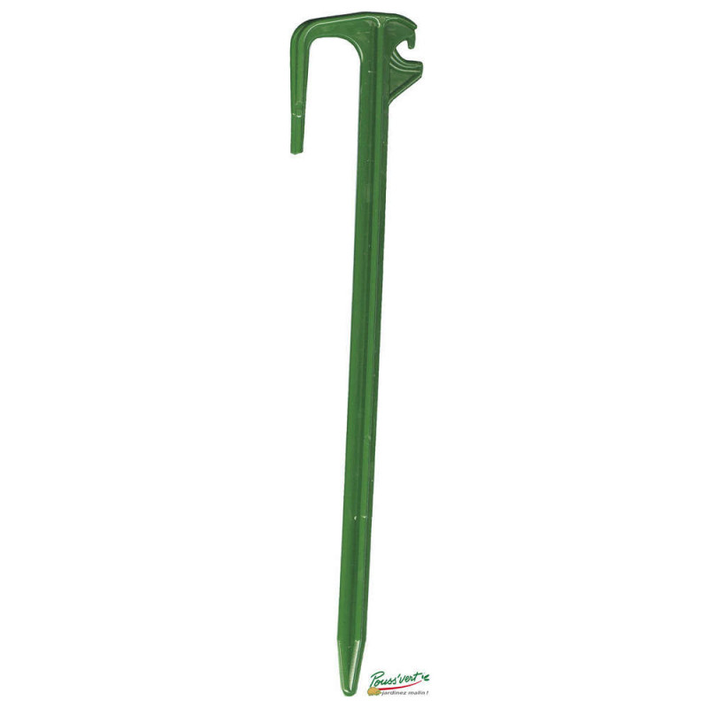 Piquets tunnel x10 en plastique vert Long. 25 cm.