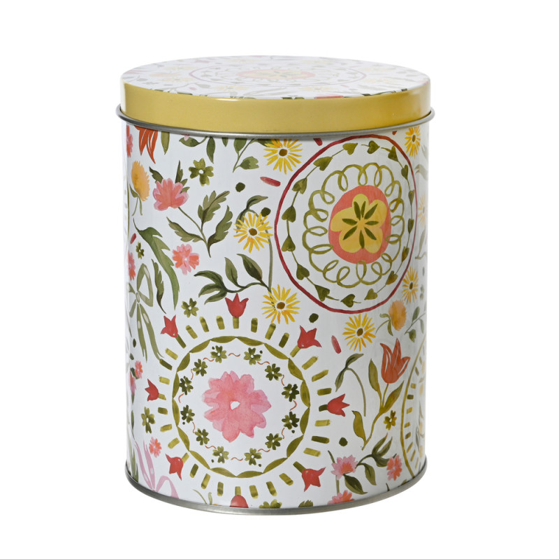 Boite de rangement en métal ronde - coloris mixte