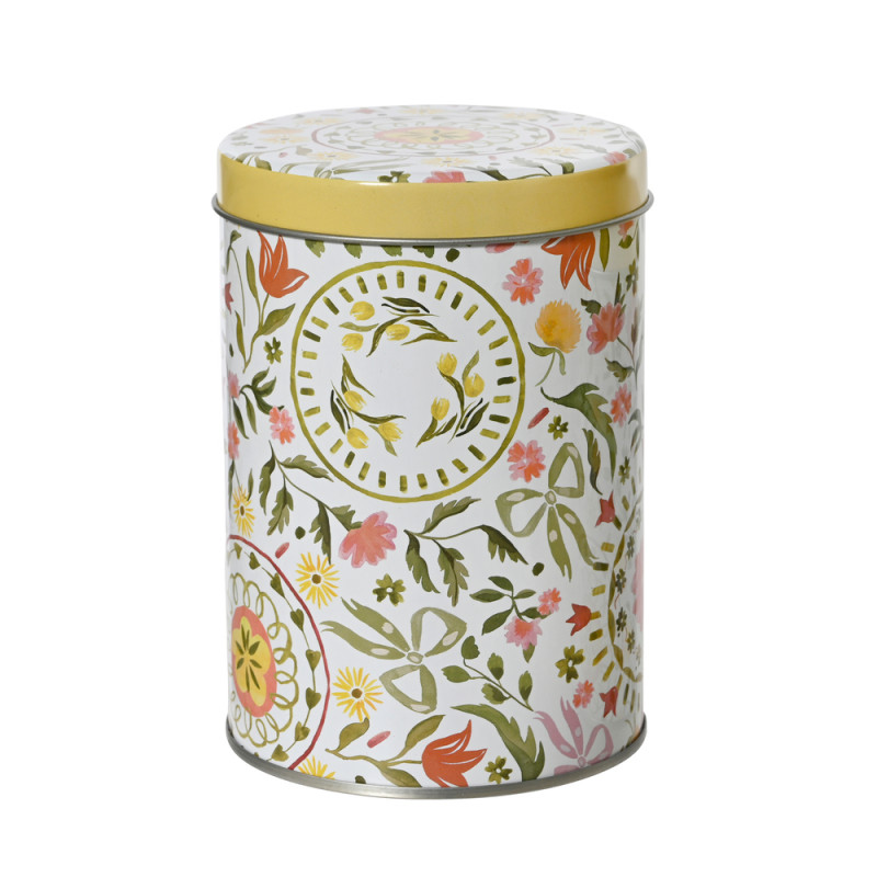 Boite de rangement en métal ronde - coloris mixte