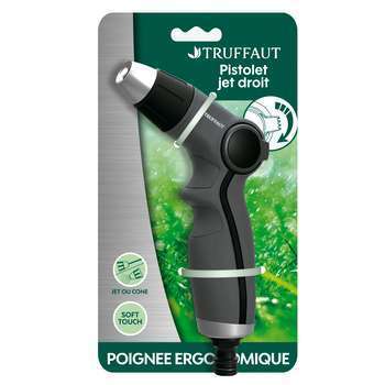 Pistolet d'arrosage métal, jet droit puissant et j