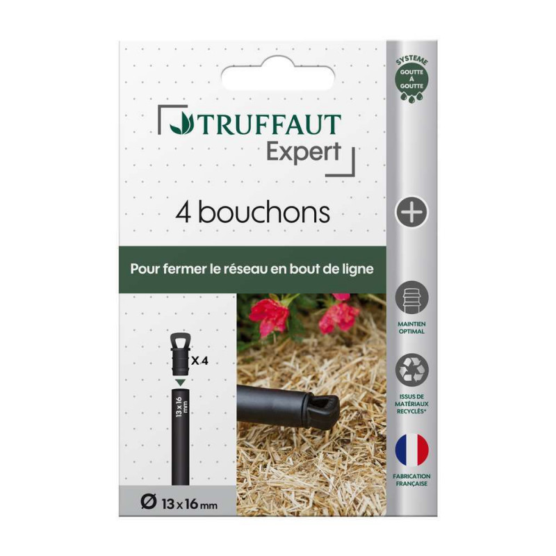 4 bouchons pour tuyau goutte à goutte