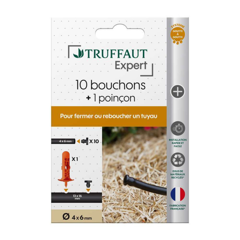 10 bouchons pour arrosage goutte à goutte D. 4 x 6