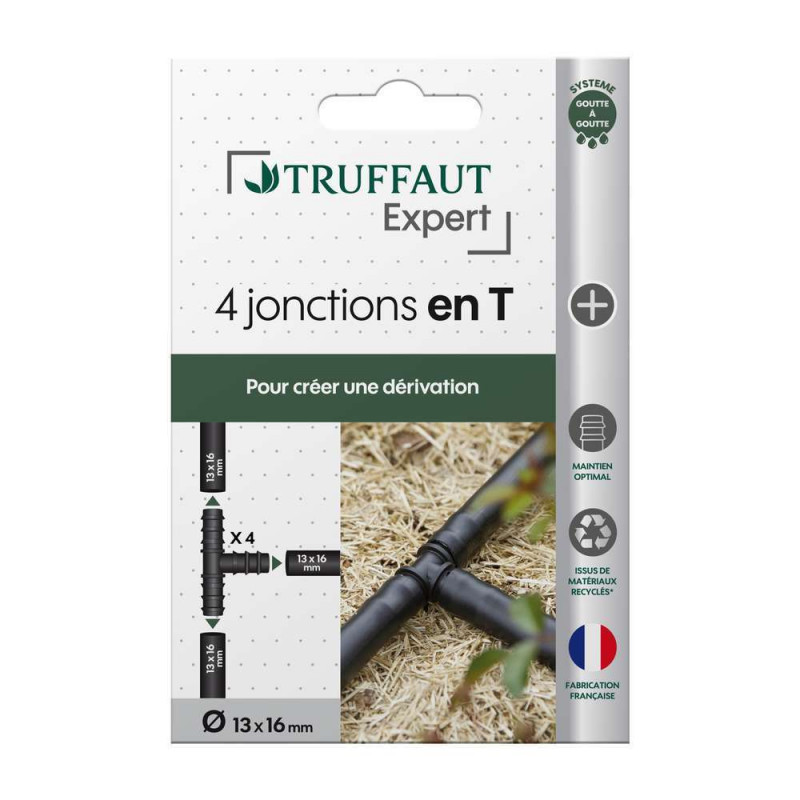4 jonctions en T pour arrosage goutte à goutte 13