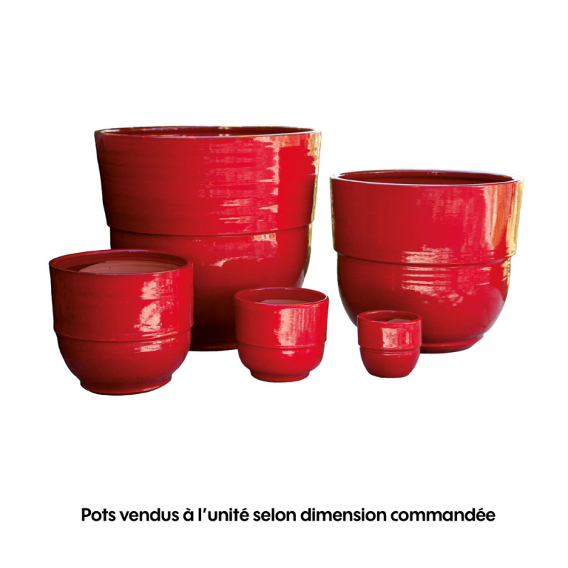 Vase Rebord coquelicot - D. 30xH. 27cm