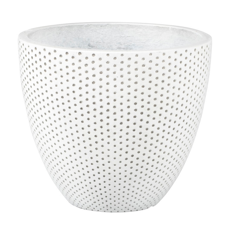 Pot fibre California 04W blanc - D. 27xH. 24cm