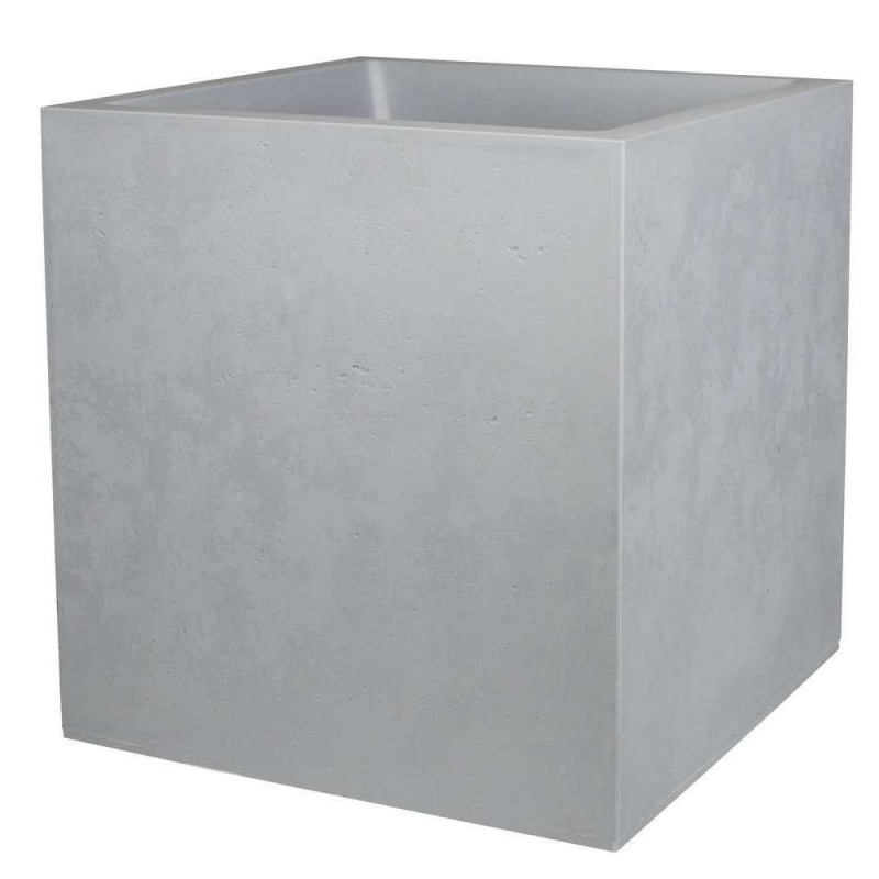 Pot carré Basalt - 40cm gris béton