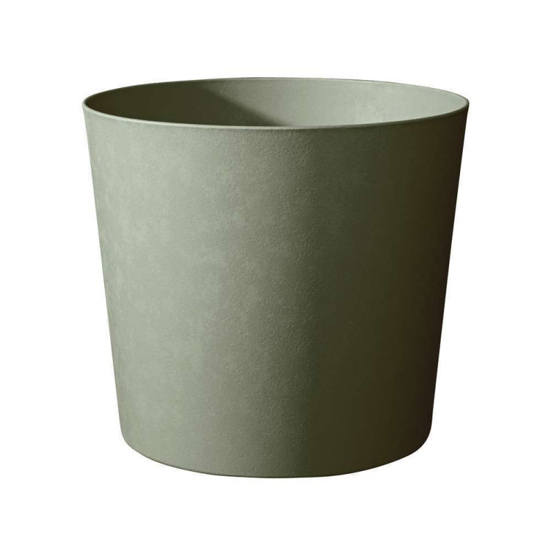Pot conique : plastique, kaki, D.25xH.24cm