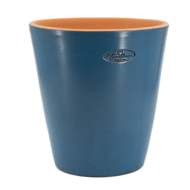 Pot Vaso bleu azul noche, en terre cuite émaillée