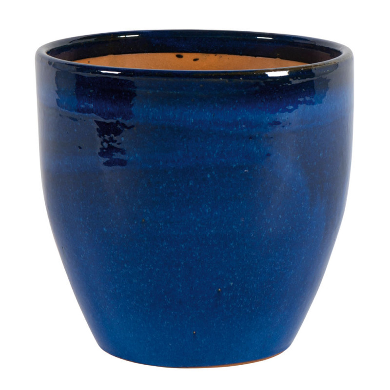Pot émaillé en grès Corsica 01H Bleu aqua - D. 38x