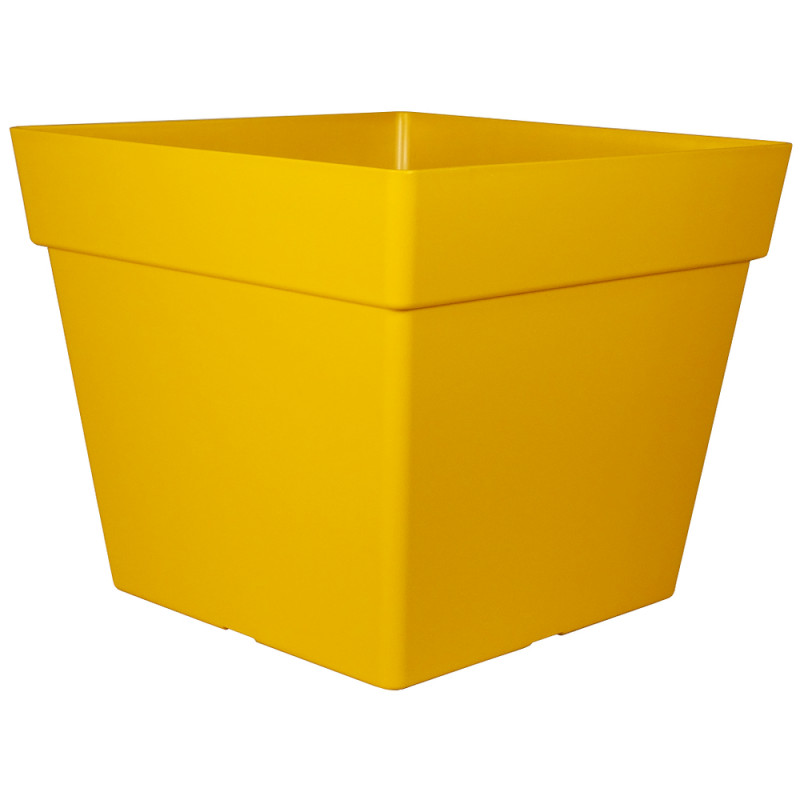 Pot carré Enzo 30, coloris Pollen - L. 29xl. 29xH.