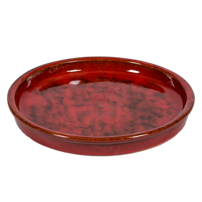 Soucoupe en terre cuite émaillée SGH, rouge - D. 4
