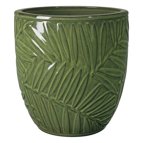 Vase Tropic en terre cuite émaillée, coloris vert