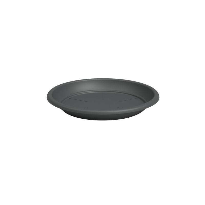 Soucoupe ronde, coloris anthracite - D. 18cm