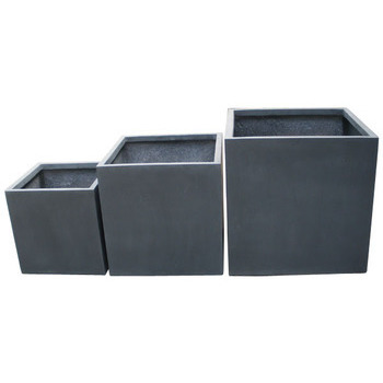 Pot cube jin : carré gris, 50x50xh.50