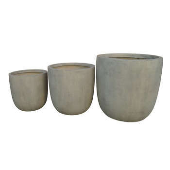 Pot ½uf : couleur ciment, D43 H 41 cm