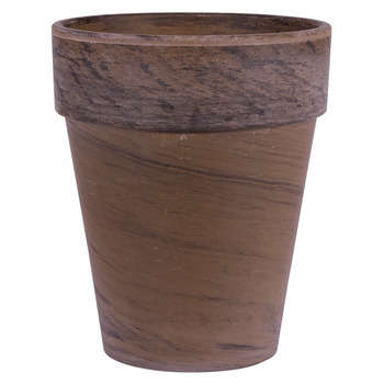 Pot rond XL en terre cuite, basalt Ø 31 x H. 37 cm