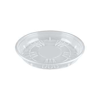 Soucoupe ronde en plastique injecté, transparente